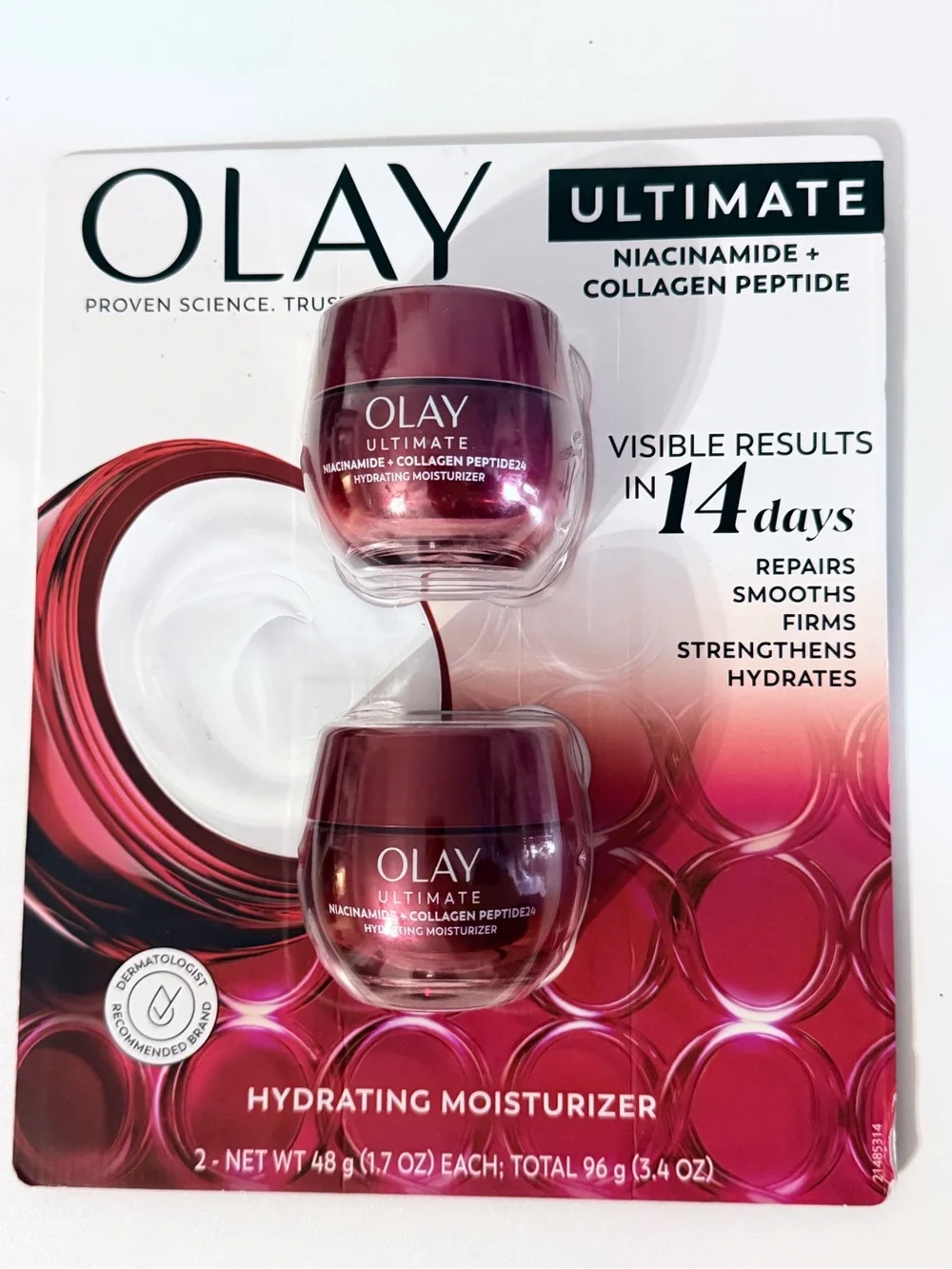 OLAY Ultimate niacinanide Collagen Peptide24 Hydrating Moisturizer 2-Pack